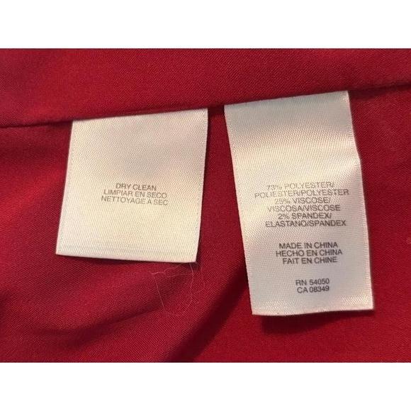 JONES NEW YORK Dress Womens Size 10 Red Cap Sleeve Textured Fabric Elegant Chic - Picture 7 of 7